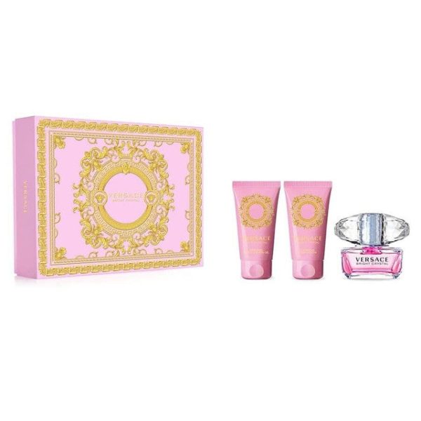 Versace Bright Crystal 3 Pcs Set For Women: 1.7 Eau De Toilette Spray + 1.7 Shower Gel + 1.7 Body Lotion Online