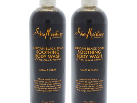 African Black Soap Soothing Body Wash - Pack of 2 by Shea Moisture for Unisex - 13 oz Body Wash Online Hot Sale