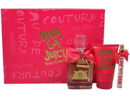 Viva La Juicy by Juicy Couture for Women - 3 Pc Gift Set 3.4oz EDP Spray, 4.2oz Body Lotion, 0.33oz EDP Spray Supply