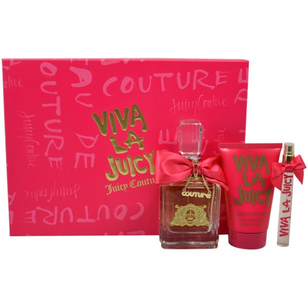 Viva La Juicy by Juicy Couture for Women - 3 Pc Gift Set 3.4oz EDP Spray, 4.2oz Body Lotion, 0.33oz EDP Spray Supply