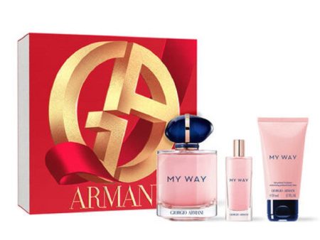 Armani My Way 3 Pcs Set For Women: 3 Oz Eau De Parfum Spray + 0.5 Eau De Parfum Spray + 1.7 Body Lotion Supply