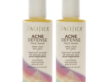 Acne Defense Face Wash by Pacifica for Unisex - 5.8 oz Cleanser - Pack of 2 Supply