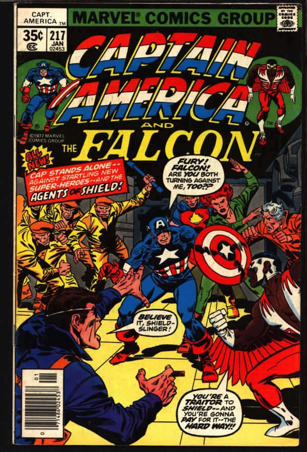 CAPTAIN AMERICA & Falcon Comics #217 Roy Thomas,Don Glut,John Buscema, Nick Fury,Agents SHIELD 1st Blue Streak,Quasar,Marvel Man,Vamp,Animus Sale