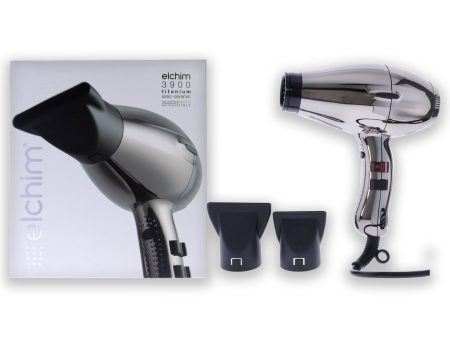 3900 Titanium Ionic-Ceramic Hair Dryer - Black-Silver by Elchim for Unisex - 1 Pc Hair Dryer Online now