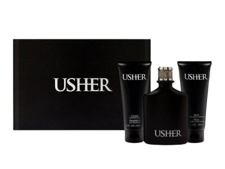 Usher by Usher for Men - 3 Pc Gift Set 3.4oz EDT Spray, 3.4oz Shower Gel, 3.4oz After shave Soother For Cheap