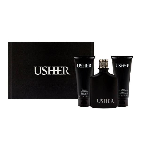 Usher by Usher for Men - 3 Pc Gift Set 3.4oz EDT Spray, 3.4oz Shower Gel, 3.4oz After shave Soother For Cheap