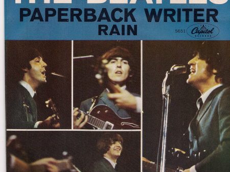 BEATLEmania! 7  Picture Sleeve,Paperback Writer, RAIN,John Lennon,Paul McCartney,George Harrison,Ringo Starr,British Invasion Online Hot Sale