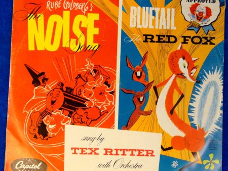 RUBE GOLDBERG s Noise Song by Tex Ritter + Bluetail the Red Fox 1951 Bozo the Clown Approved Childrens Kids 78 RPM Capitol Records Discount