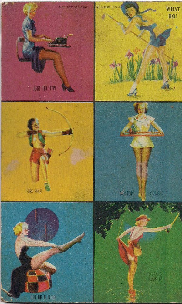 Rare Original 1940s Multiple Image MUTOSCOPE Arcade card Cheesecake Pinup series Online Hot Sale