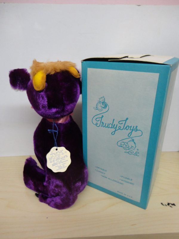 TRUDY TOYS 50s Plush Purple Cow MINT in Near Mint Box Untouched Unplayed Clean with Original Tag Discount