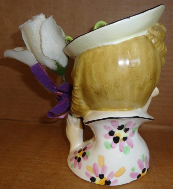 40s 50s Relco LADY Vintage Fashion porcelain Hand Painted HEAD VASE made in Japan Supply