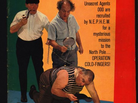 THREE STOOGES #28 Gold Key Comics TV Comedy #10005-605 007 Moe Howard, Larry Fine, Curly Joe, slapstick James Bond Man from Uncle Spy Parody Online Hot Sale