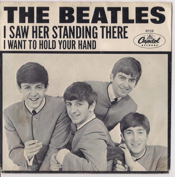 BEATLEmania! 7  Picture Sleeve, I Want To Hold Your Hand, I Saw Her Standing There, John Lennon,Paul McCartney,George Harrison,Ringo Starr Online Hot Sale