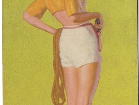 Original 1940s EARL MORAN Wide Open Spaces Girls with Guns MUTOSCOPE Arcade card  Hotcha Girls  series Supply