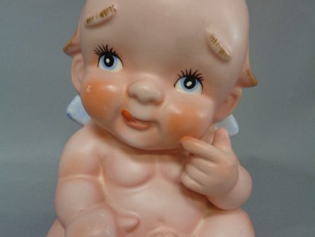 KEWPIE Doll, # 2718,Large Lefton China,Japan,Bisque, Baby Figurine, Vase,Planter, 7 1 2  Tall X 5  Wide Online now