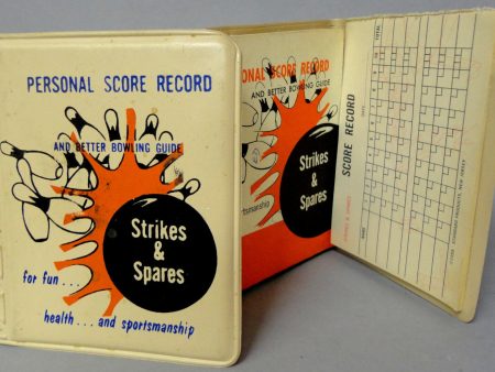 BOWLING 50 s  Strikes & Spares  Personal Score Record +Illustrated Better Bowling Guide in Vinyl Notebook Case 1958 Standard Products Hot on Sale