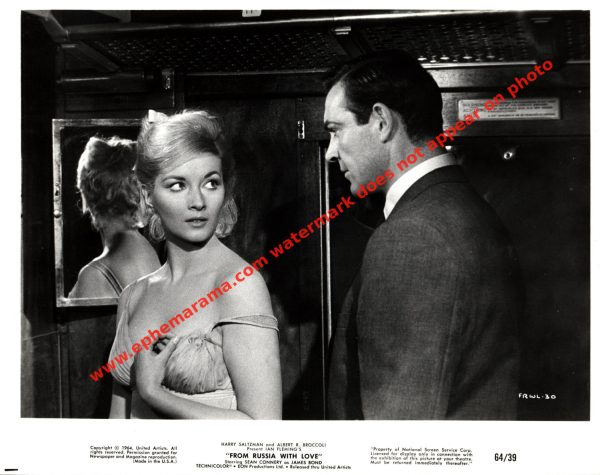 Original 1964 JAMES BOND From Russia With Love 8 X 10 United Artists Movie Still Sean Connery Daniela Bianchi F R W L 30 Sale