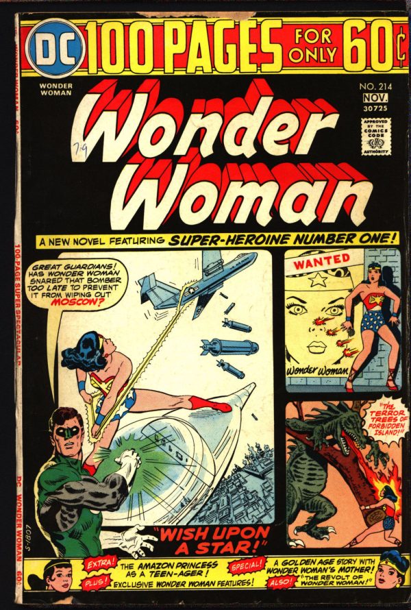 WONDER WOMAN #214 1974 Green Lantern Curt Swan Ross Andru Mike Esposito Harry G. Peter Feminist Amazon Super-Hero Hot on Sale