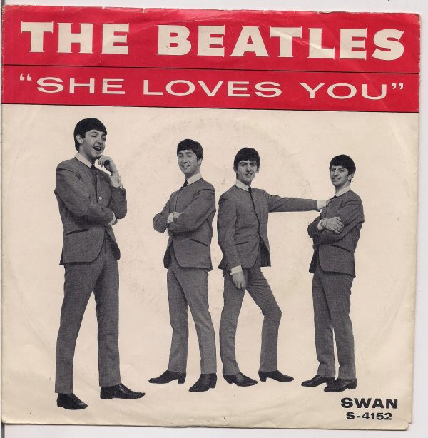 BEATLEmania! 7  Picture Sleeve Beatles,She Loves You-I ll Get You B,John Lennon,Paul McCartney,George Harrison,Ringo Starr,British Invasion For Sale