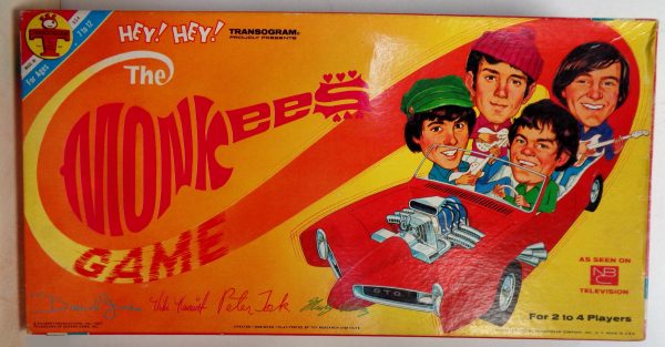 MONKEES, 1967,Beautiful Transogram Board Game,Sixties Toy,Bubble-Gum Music,Teeny Bopper,Micky Dolenz,Michael Nesmith,Davy Jones,Peter Tork For Sale