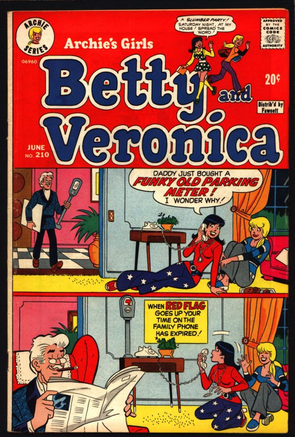 Archie’s Girls BETTY and VERONICA #210 Archie Comics 1973 Archie Andrews Jughead Riverdale High Hot on Sale