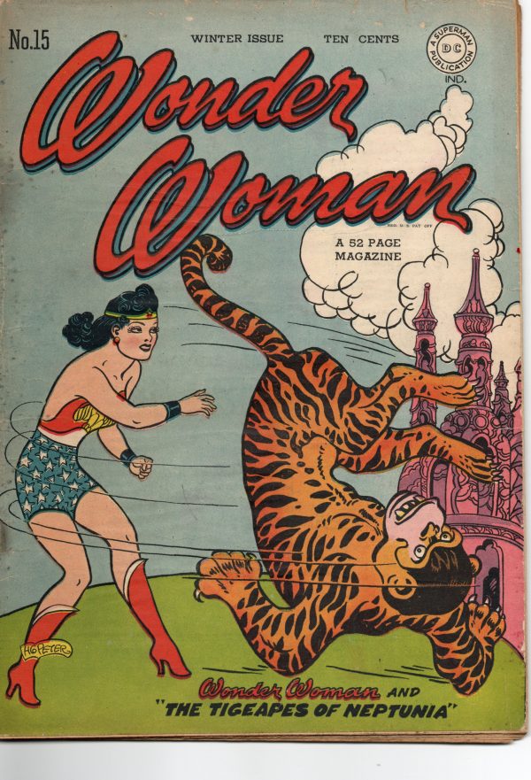 WONDER WOMAN #15, December 1945, DC Comics Golden Age, Gal Gadot, William Moulton Marston,H G Peters,Original feminist Superhero comic Cheap