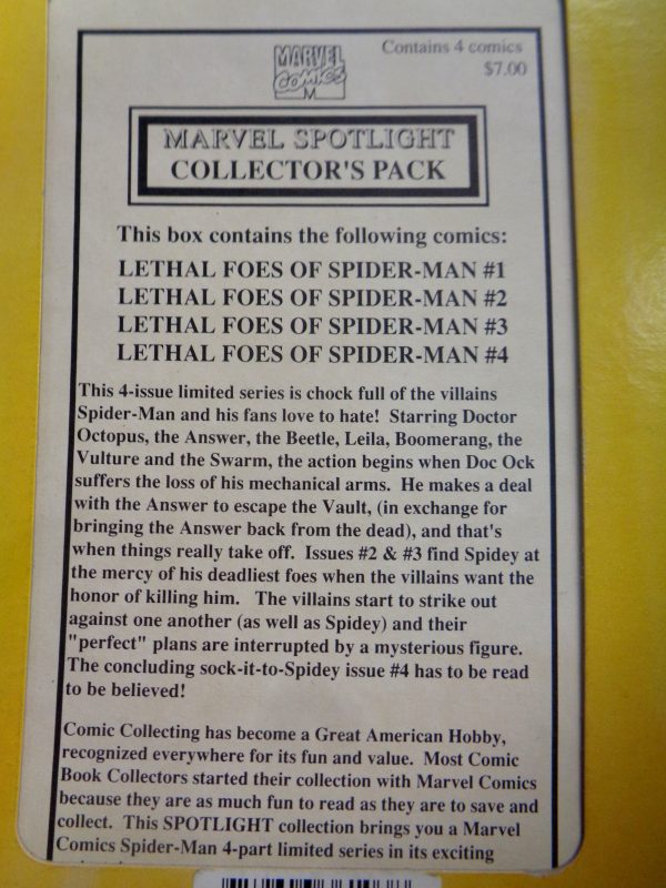 Amazing SPIDER-MAN, Marvel Comics, Marvel Spotlight Collector s Pack, LETHAL FOES OF SPIDER-MAN  1 thru 4,  Doctor Octopus, the Vulture, the Rhino, Boomerang Supply