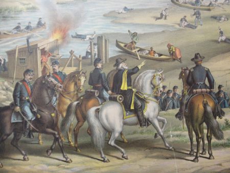 KURZ & ALLISON Original 1889 CHROMOLITHOGRAPH of the Civil War “Battle Between the Monitor and Merrimac” March 9th, 1862 Sale