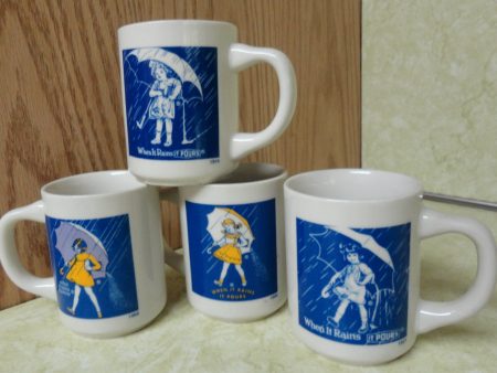 MORTON SALT 4 cup Anniversary Set Advertising Premium 1960 s Made in Japan Online now