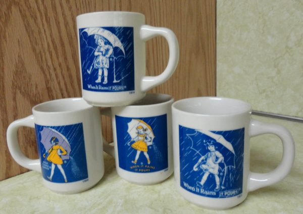 MORTON SALT 4 cup Anniversary Set Advertising Premium 1960 s Made in Japan Online now