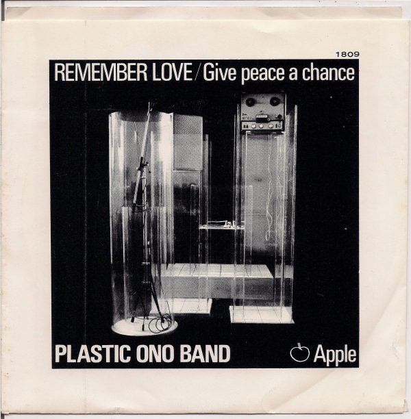 BEATLEmania! 7  APPLE Single 1809 Picture Sleeve,Give Peace A Chance, Remember Love, Plastic Ono Band,John Lennon, Yoko Ono, Eric Clapton Hot on Sale