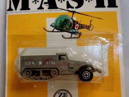 MASH 4077 TV Series,1 87 scale,Die Cast Metal,1976,Half-Track Truck,Mint in Package,NRFB,Zee Toys,Mobile Army Surgical Hospital,M*A*S*H Fashion