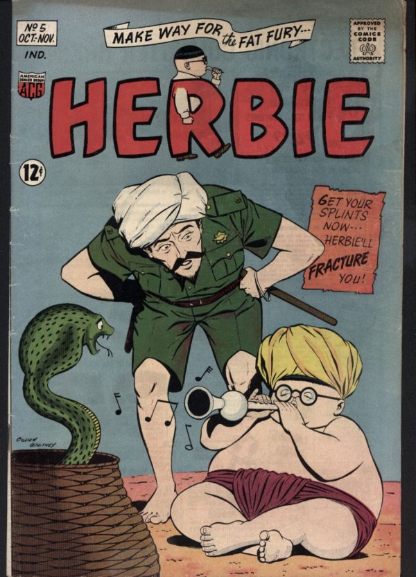 HERBIE Popnecker 5, October 1964, Fan Favorite Super-Hero, ACG Comics, Richard Hughes, Ogden Whitney, American Comic Group Online