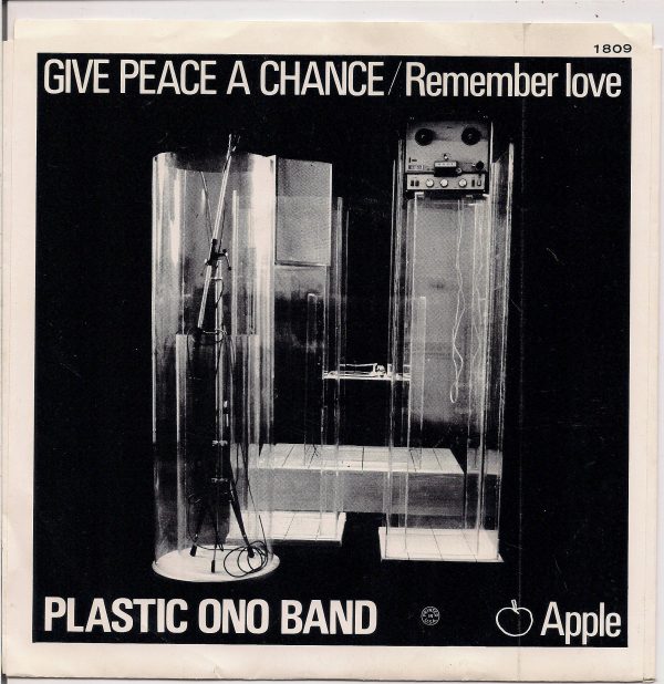 BEATLEmania! 7  APPLE Single 1809 Picture Sleeve,Give Peace A Chance, Remember Love, Plastic Ono Band,John Lennon, Yoko Ono, Eric Clapton Hot on Sale