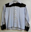 Nifty Periwinkle Fifties COWBOY or COWGIRL or Kid Western Gab Like Shirt Small For Discount