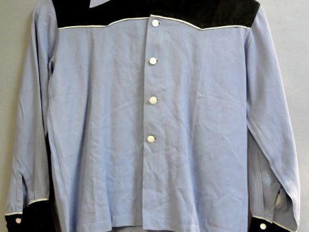 Nifty Periwinkle Fifties COWBOY or COWGIRL or Kid Western Gab Like Shirt Small For Discount