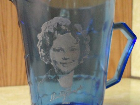 Vintage Hazel Atlas SHIRLEY TEMPLE Cobalt Blue Glass Creamer General Mills Wheaties Premium For Discount