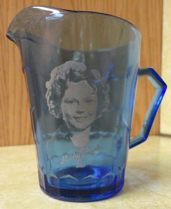 Vintage Hazel Atlas SHIRLEY TEMPLE Cobalt Blue Glass Creamer General Mills Wheaties Premium For Discount