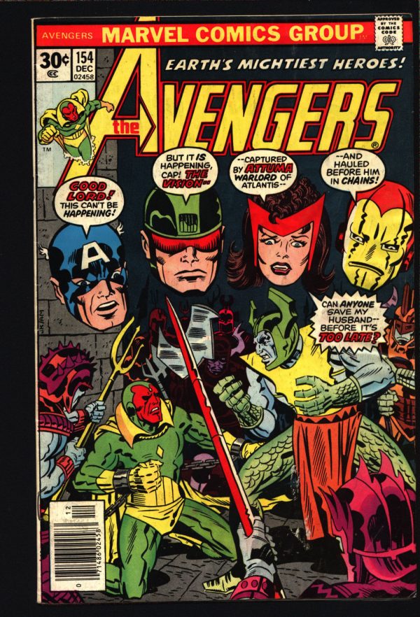 AVENGERS #154 George Perez Iron Man Captain America Scarlet Witch Vision Vs Attuma Hot on Sale