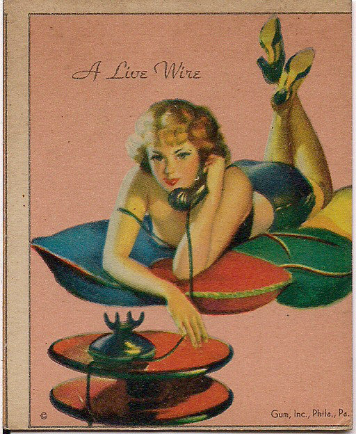 Rare Original American Beauties  A Live Wire  1940s Chessecake PinUp GUM CARD Gum, Inc. Philadelphia Pennsylvania Sale