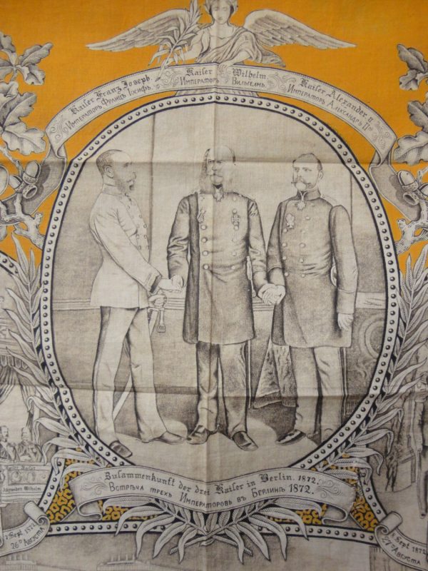 3 KAISERS Commemorative Wall Hanging Berlin 1872 Emperor Francis Joseph Kaiser Wilhelm I Germany Tsar Alexander II Russia Otto von Bismarck Sale