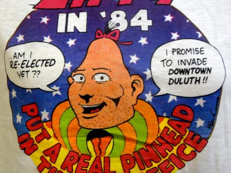 Yow! ZIPPY the PINHEAD For President in 1984 Bill Griffith DEADSTOCK Last Gasp Underground Comix Super Cult Hero Medium Tshirt Supply