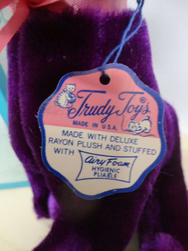 TRUDY TOYS 50s Plush Purple Cow MINT in Near Mint Box Untouched Unplayed Clean with Original Tag Discount