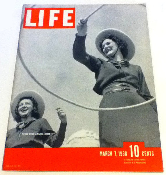 LIFE Magazine March 7 1938 Cowgirls NAZI German American Bund of New Jersey David O Selznik Wagners Ring Neville Chamberlain Anthony Eden For Sale