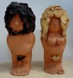 Adam and Eve, New Age,Hippie,Nudist,Nik Nak,Statuettes,Bisque,Unglazed Pottery,Terracotta and Paint,Anatomically Correct.Adult Novelty For Cheap