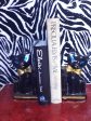 GROOVY small black cat porcelain BOOK ENDS Made in Japan Bedroom kitsch Fashion