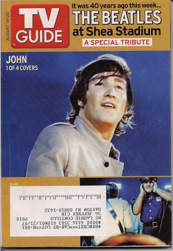 BEATLEmania! John LENNON, TV Guide Magazine BEATLES at Shea Stadium Special Issue,Paul McCartney,British Invasion,Mod,Rock and Roll Music Sale