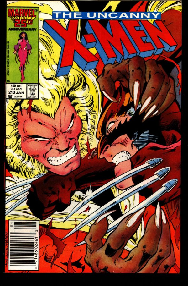 Uncanny X-MEN #213 Versus Sabretooth Wolverine Chris Claremont Rick Leonardi Rogue Storm Jean Gray Newstand Online