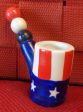 SCARCE, Americana,US Flag,Stars & Stripes,Vintage,by Roach Works,Ceramic Novelty Pipe,Very Nice,Unused  Hippie,Political Satire,Pop Culture Artifact Fashion