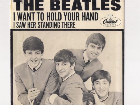 BEATLES 7  Picture Sleeve I Want To Hold Your Hand I Saw Her Standing There John Lennon Paul McCartney GeoHarrison Ringo British Invasion For Sale